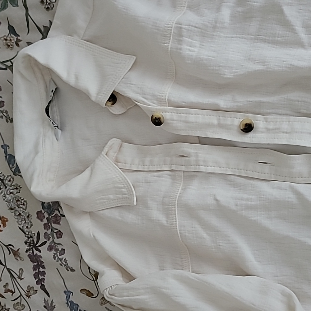 Zara puffy sleeve blouse off white / ivory size XS